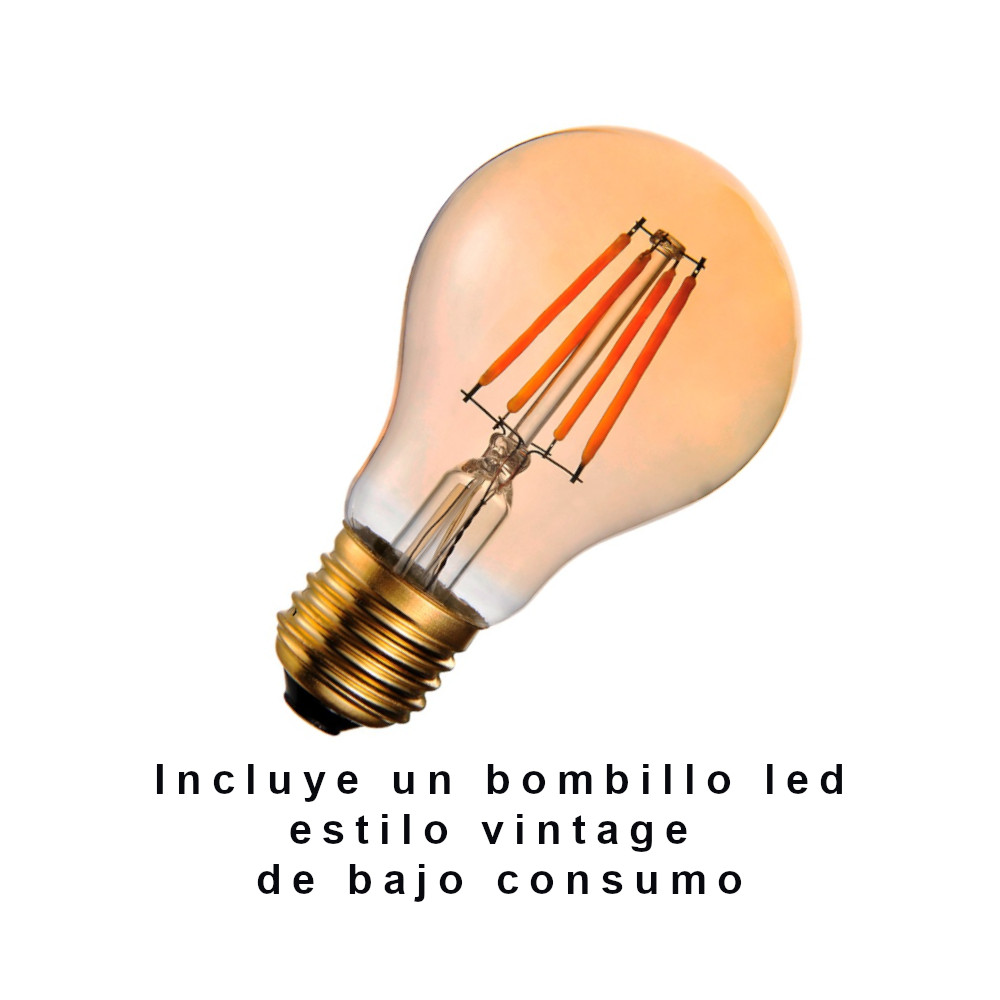 Lámpara colgante con copa de vidrio