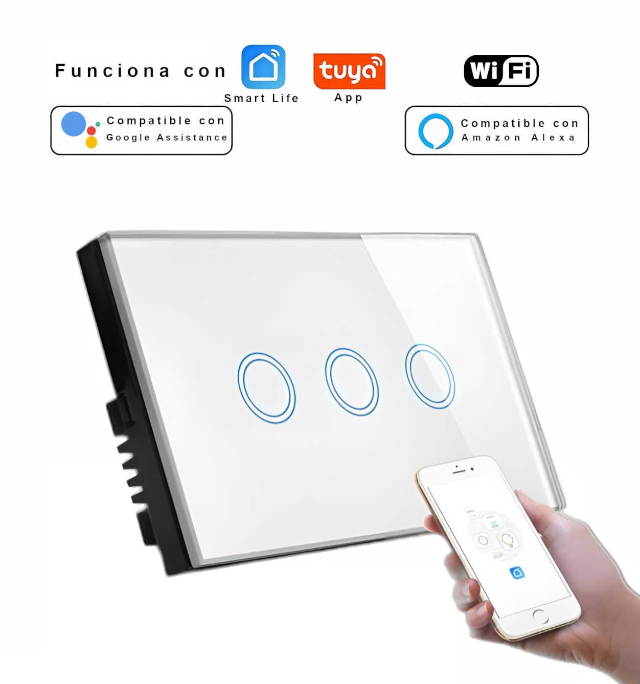 Interr3 Switch WiFi con 3 botones touch