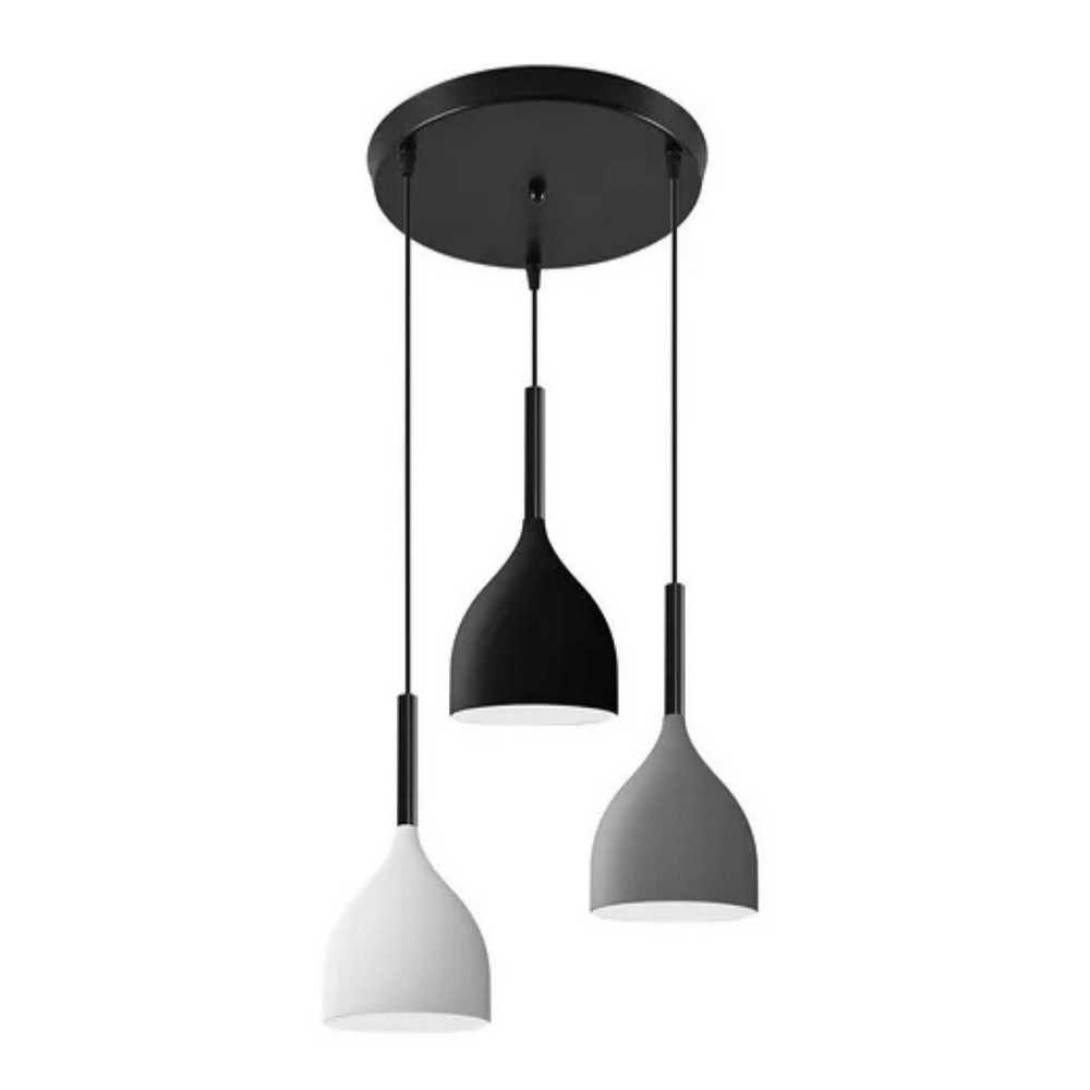 Lámpara colgante 3 copas 3 colores