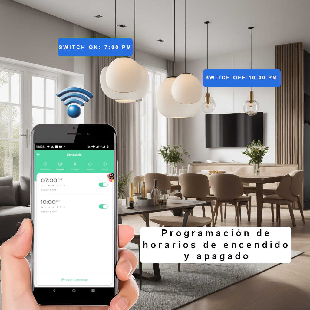 PrograHorario Switch WiFi con 3 botones touch
